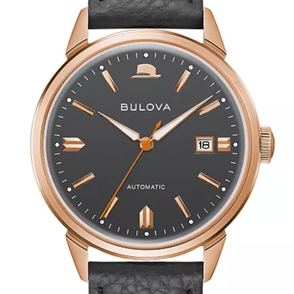 Bulova
Men's Frank Sinatra Summer Wind Automatic Gray Leather Strap Watch 40mm
